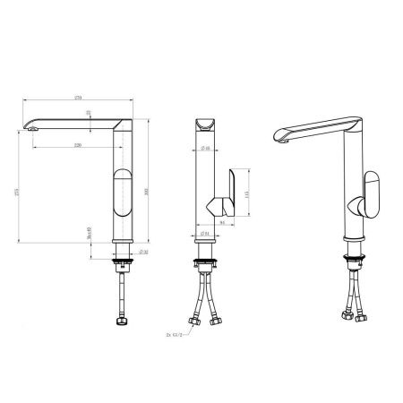 Смеситель для кухни Melana Paola Hi-tech 610603 на мойку