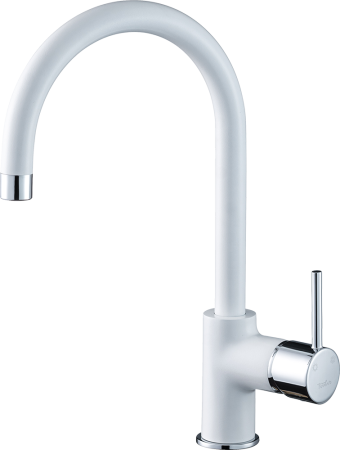 Смеситель для кухни Rivelato 9021201 brina cromo на мойку белый/хром