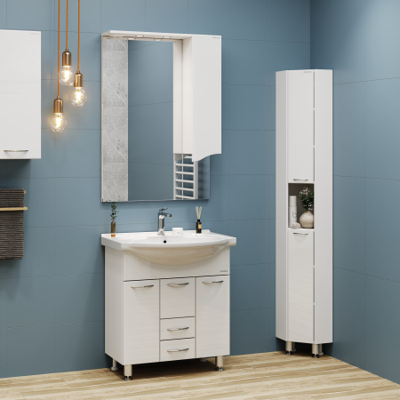 Зеркало-шкаф Onika Моника 207507 75х17х106 подвесной цвет белый