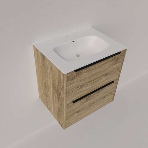 Тумба под раковину La Fenice Tesoro FNC-01-TES-DNN-60-2 59х39х62 подвесная цвет светло-коричневый - фото 5