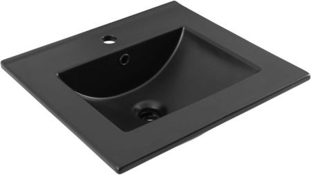 Раковина керамическая Aquanet Flat 00329252 50х40 полувстраиваемая цвет черный 1 отверстие под смеситель