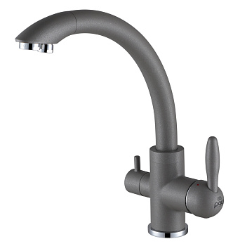 Смеситель для кухни Paulmark ESSEN Es213001-402 на раковину серый металлик без термостата