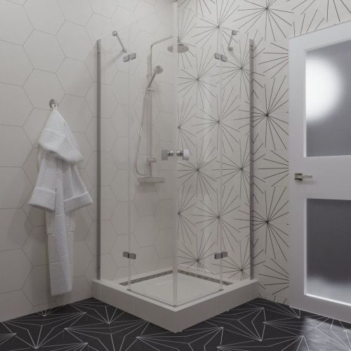 Душевой уголок Тритон Дека-Хром Щ0000054216 90х90 стекло прозрачное профиль хром без поддона - фото 5