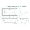Ванна чугунная Delice Prestige DLR230623R 180х80 пристенная прямоугольная без ножек с отверстиями под ручки