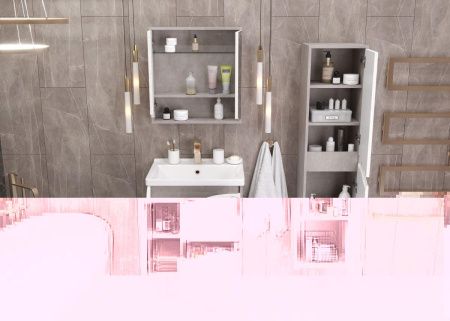 Шкаф-пенал Onika Брендон 403565 40х140 подвесной цвет белый/бежевый