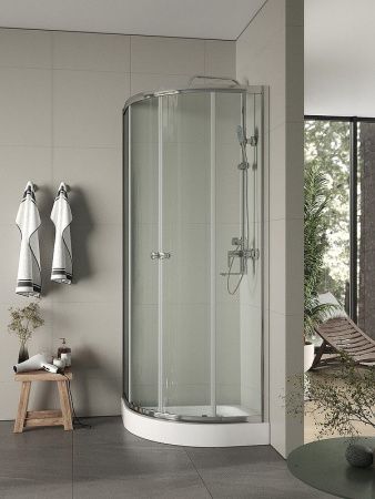 Душевой уголок Agger A01-080TCR 80х80 стекло прозрачное профиль хром с поддоном