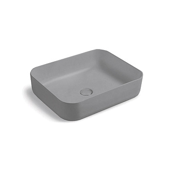 Раковина из сантехнического фарфора Vincea VBS-105MG 50х39 накладная цвет серый матовый без отверстий под смеситель