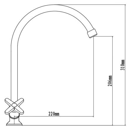 Смеситель для кухни Voda Star STR519 на мойку хром