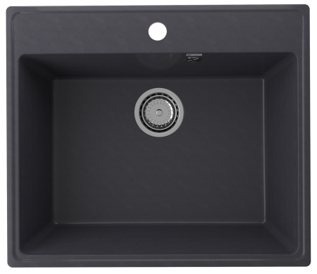 Кухонная мойка Ulgran Quartz Forte 580-08 58х50 цвет черный поверхность матовая