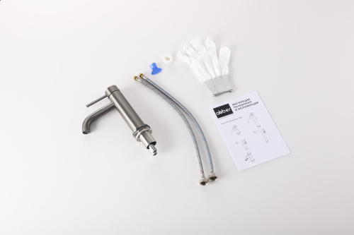 Смеситель Abber Wasser Kreis 316 AF8110BGG на раковину оружейная сталь брашированная - фото 2