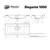 Раковина из искусственного камня Paola Paola Elegante 1000 100х50 полувстраиваемая цвет белый 1 отверстие под смеситель