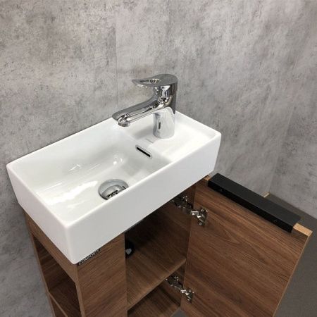 Тумба с раковиной Comforty Матэ 00-00000832CF 40х20 подвесная цвет коричневый