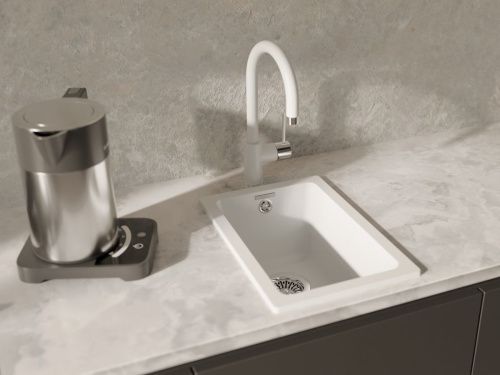 Кухонная мойка Rivelato BERKANA BK-25 brina 31х46 цвет белый - фото 5