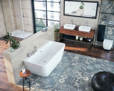 Ванна акриловая Cerutti SPA CT9344 170х75 отдельностоящая прямоугольная с ножками