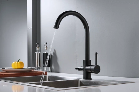 Смеситель для кухни Shevanik S128H на мойку черный