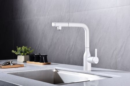 Смеситель для кухни Paulmark VIPER Vi213105-WH на мойку белый