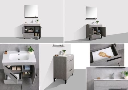 Тумба с раковиной Parly Gill Gill60 60х50 подвесная цвет серый