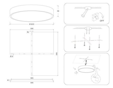 Светильник потолочный Ambrella Light Air Alum (Аир Алум) FV5535