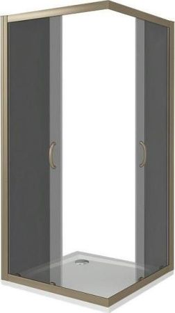 Душевой уголок Good Door JAZZE ДЖ00041 100х100 стекло тонированное профиль бронза без поддона