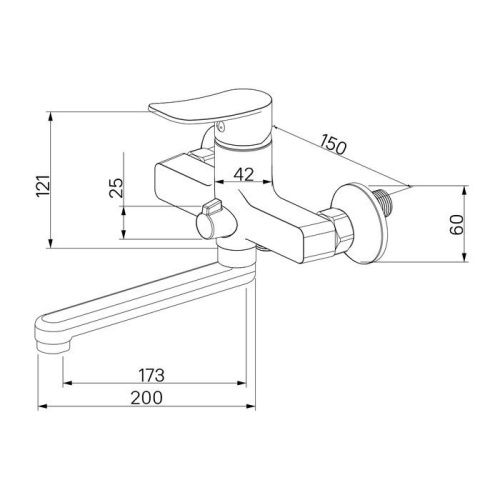 Смеситель для ванны Milardo Demi DEMSB02M02 настенный хром - фото 4