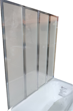 Душевая шторка на ванну Cerutti SPA BOUNA 131х139 стекло матовое профиль хром глянцевый ориентация универсальная