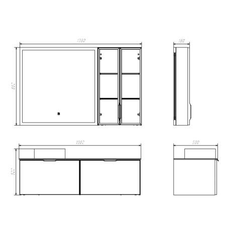 Тумба с раковиной Comforty Онега 00-00017886CF 140х50 подвесная цвет белый