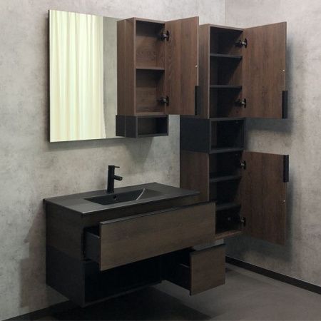 Тумба с раковиной Comforty Франкфурт 00-00002048CF 90х50 подвесная цвет коричневый