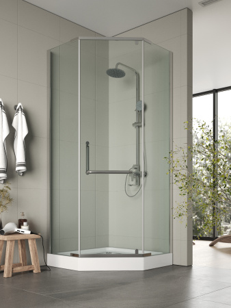 Душевой уголок Agger A03-090TCR 88х88 стекло прозрачное профиль хром глянцевый с поддоном