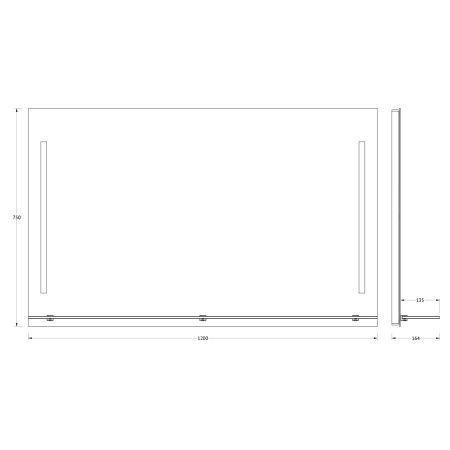 Зеркало с подсветкой Evoform Ledline-S BY 2167 120х80 подвесное