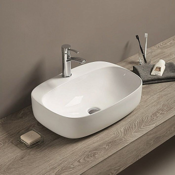 Раковина керамическая Art&Max AM-78374 59х42 накладная цвет белый