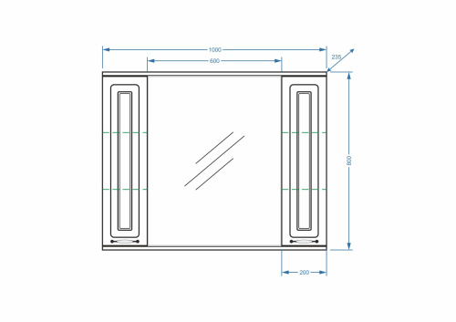 Зеркало-шкаф Stella Polar Кармела ольха SP-00000187 100х14х80 подвесной цвет белый - фото 2