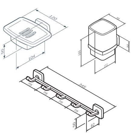 Набор аксессуаров для ванной Am.Pm Gem AK90B1903B