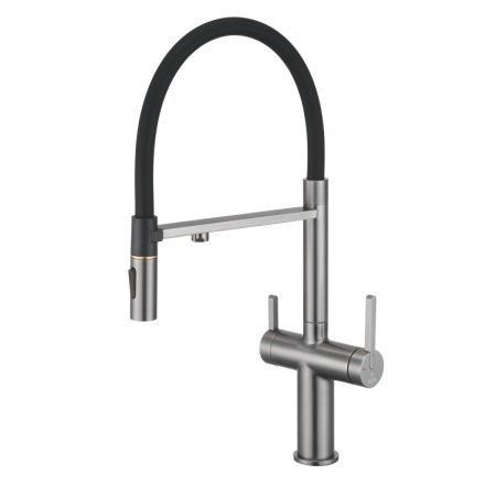 Смеситель для кухни Rose R458T на мойку оружейная сталь