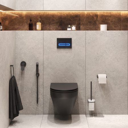 Комплект унитаз с инсталляцией с клавишей смыва с гигиеническим душем и аксессуарами для ванной комнаты Am.Pm Spirit V2.0 CK70GH Комплект унитаз с инсталляцией с клавишей смыва с гигиеническим душем и аксессуарами для ванной комнаты Am.Pm Spirit V2.0 CK70GH