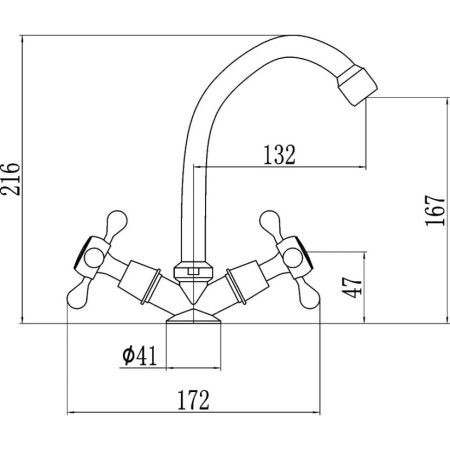 Смеситель для кухни Fmark FM4008 на мойку хром