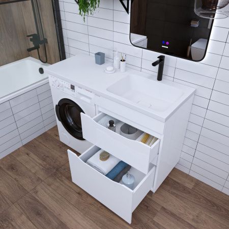 Раковина из искусственного камня Grossman Камилла 1101017 120х50 накладная цвет белый 1 отверстие под смеситель