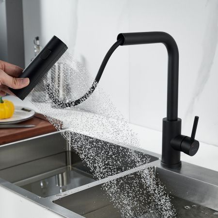 Смеситель для кухни Shevanik S263H на мойку черный