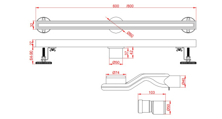 Душевой лоток AltroBagno Supremo AltroBagnoSupremo071232BG напольный