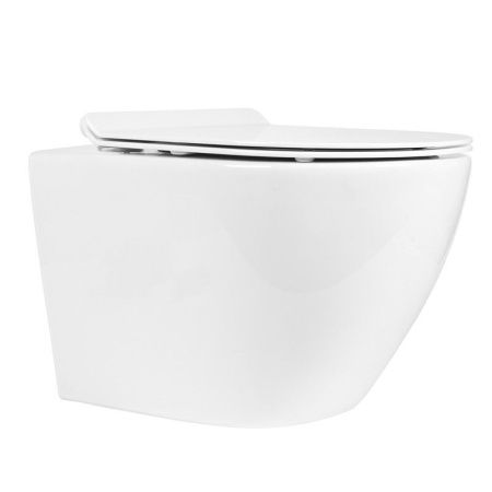 Унитаз подвесной Bond Oval F13-10 белый с сиденьем микролифт безободковый смыв торнадо
