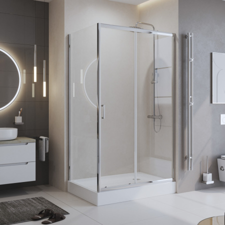 Душевой уголок BelBagno UNO-195 UNO-195-AH-1-120/90-C-Cr стекло прозрачное 5 мм