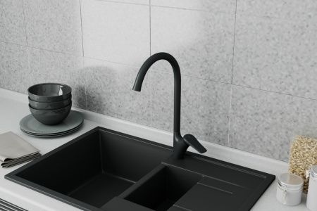 Смеситель для кухни Rush Nevis NE1735-22black на мойку черный
