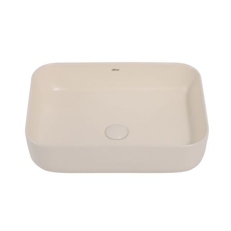 Раковина из сантехнического фаянса Abber RECHTECK AC2202MBE 50х40 накладная цвет бежевый без отверстий под смеситель