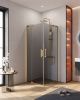 Душевой уголок Cezares SLIDER SLIDER-A-2-70/80-GRIGIO-BORO 70х70 стекло тонированное профиль золото без поддона