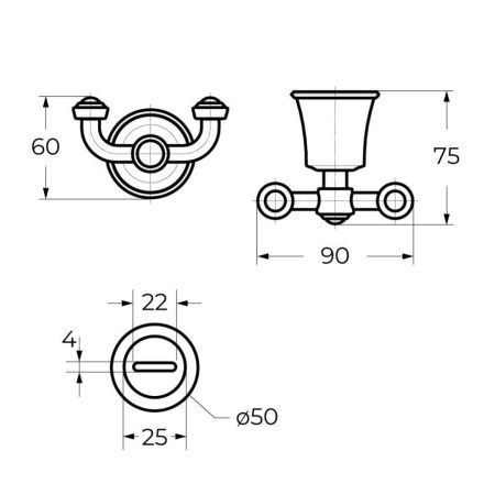 Крючок CEZARES LIBERTY CZR-F-8988-BORO1