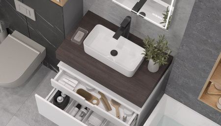 Столешница Velvex UNIT st.UNI.80-628 80х50 подвесная цвет коричневый