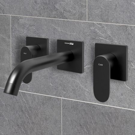 Смеситель для раковины Wasserkraft Elbe 7400 7445 встраиваемый в стену черный