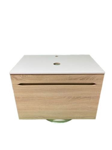 Тумба под раковину Sintesi STL.W7817 80х55х50 подвесная цвет белый - фото 3