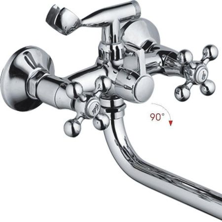 Смеситель для ванны и душа Haiba HB19 HB2619-2 настенный хром