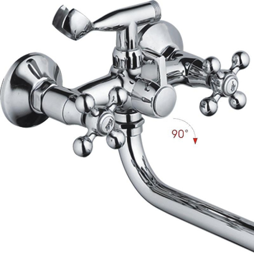Cмеситель для ванны и душа Haiba HB2619-2 настенный хром - фото 2