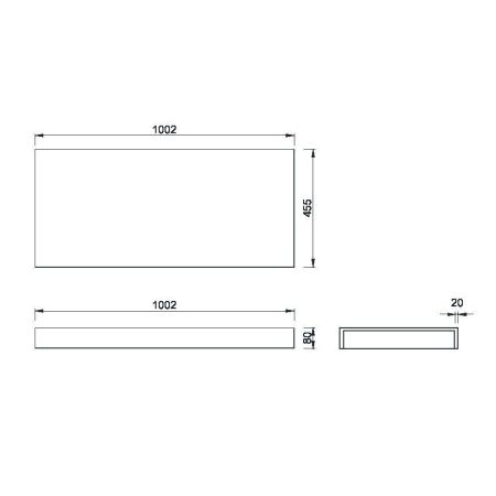 Столешница Armadi Art Flat 869-100 100х50 подвесная цвет белый